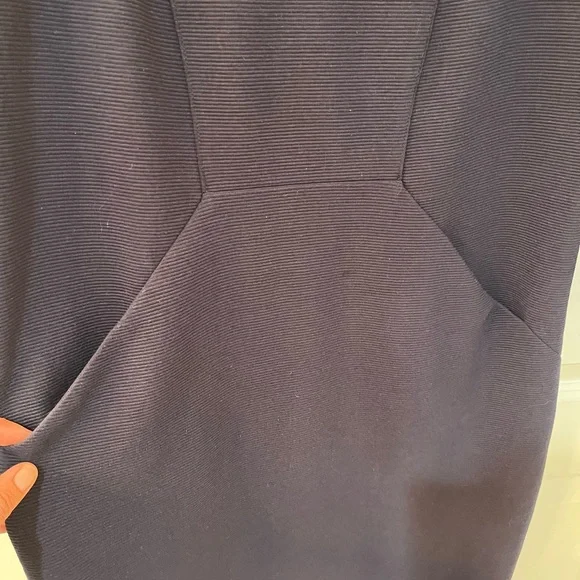 NWT! Boden Navy Ribbed Brontë Ottoman V Neck Knee Length Dress 3/4 Sleeve Sz 12 - Picture 5 of 11